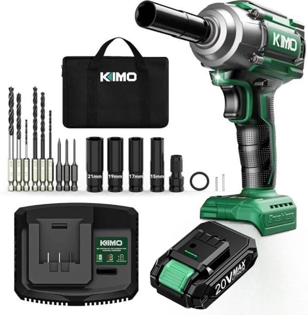 2025最新)KIMO 電動インパクトレンチ 550N·m 20V 2.0Ah ☆2025 2025最新)KIMO 電動インパクトレンチ 550N·m 20V 2.0Ah ☆2025